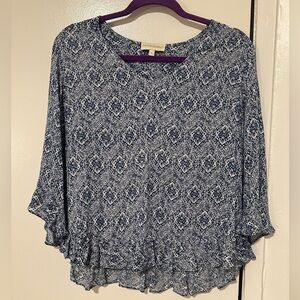 Cynthia Rowley Patterned 3/4 Sleeve Blouse - S